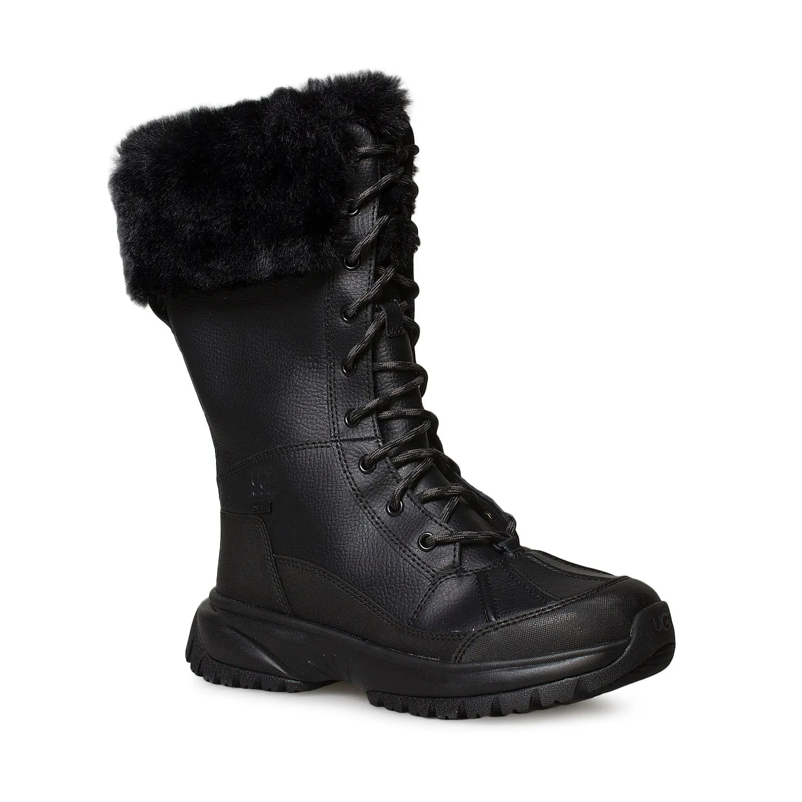 UGG Women's Yose Tall Fluff Black Boots