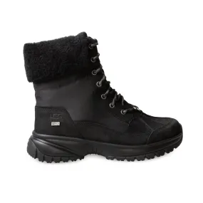 UGG Yose Fluff Hiker Black Boots - Women's.