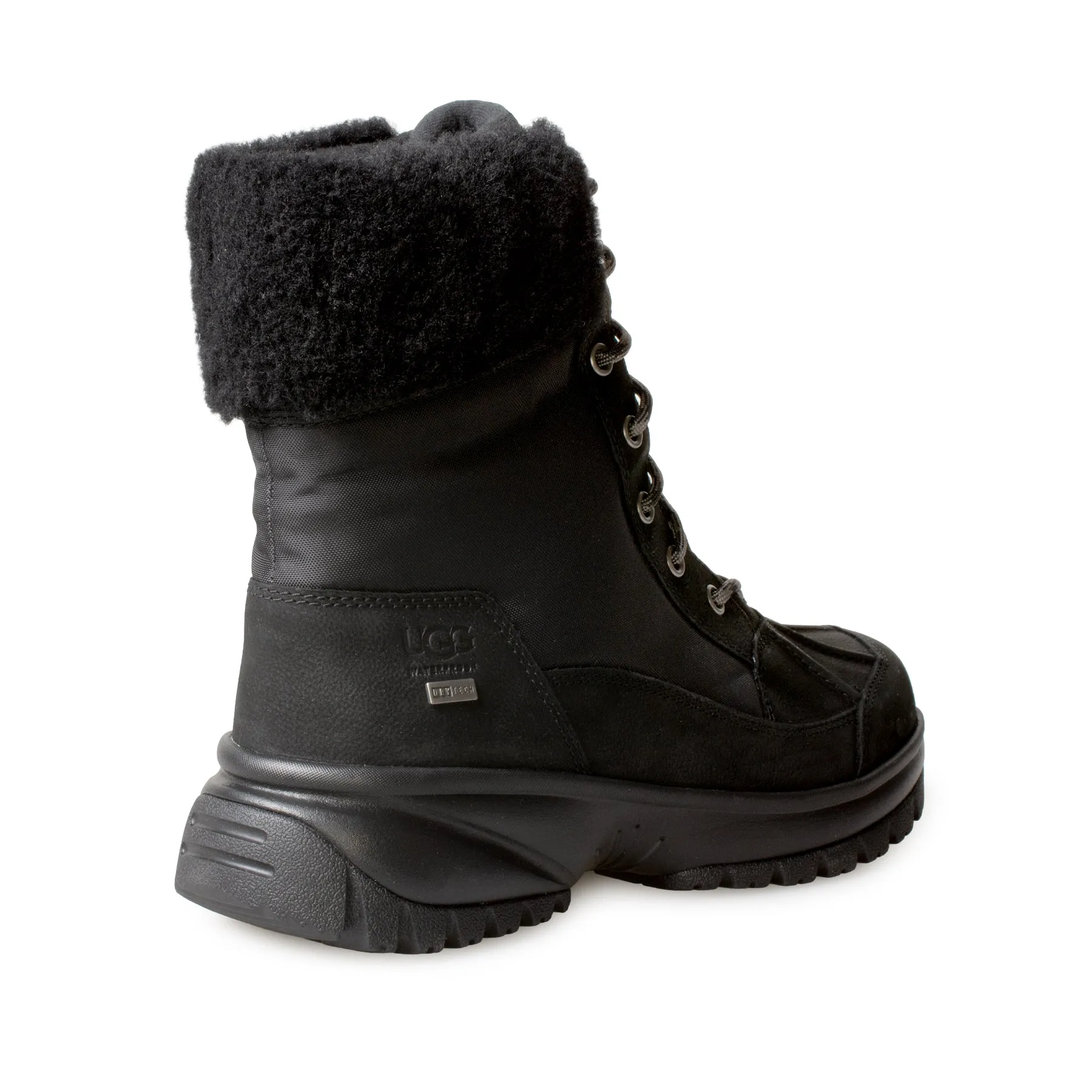 UGG Yose Fluff Hiker Black Boots - Women's.