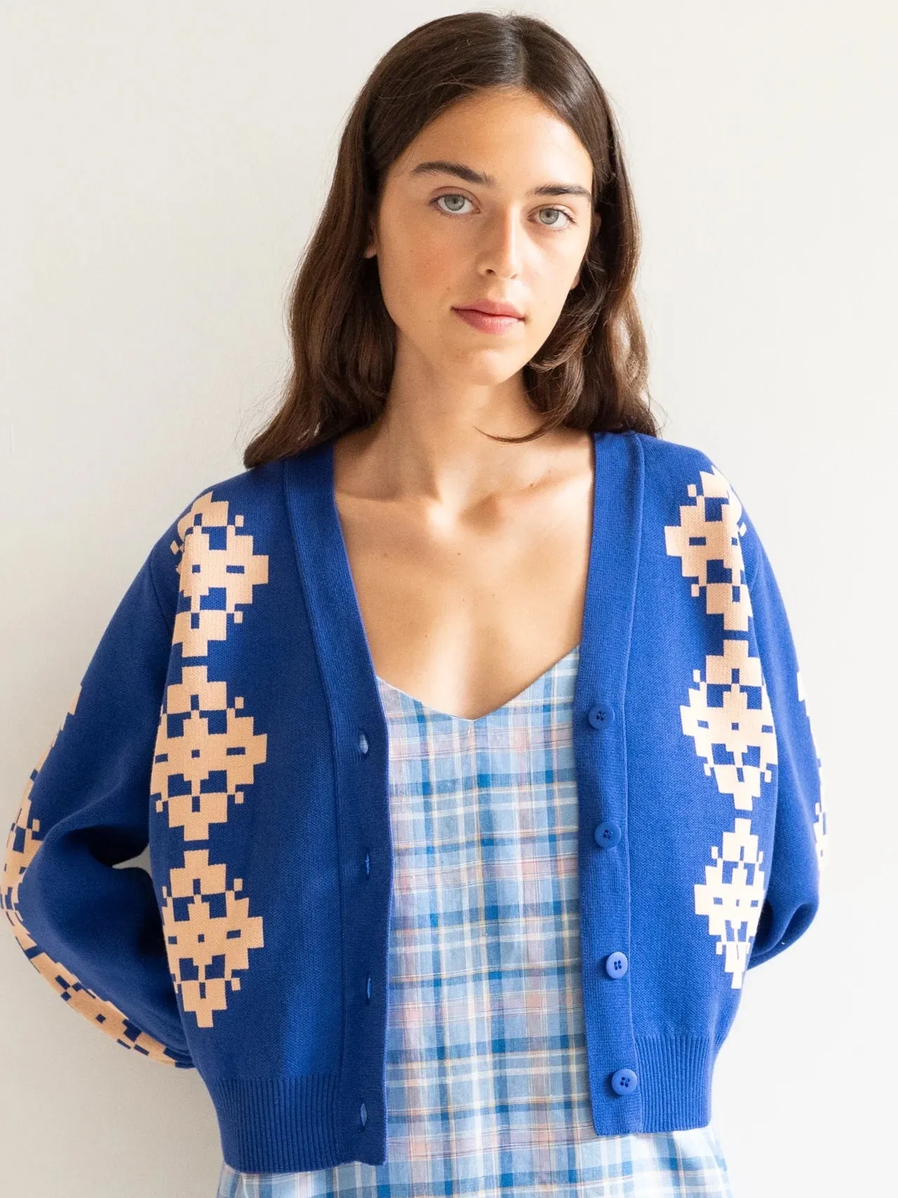 Ultramarine Jacquard Cardigan