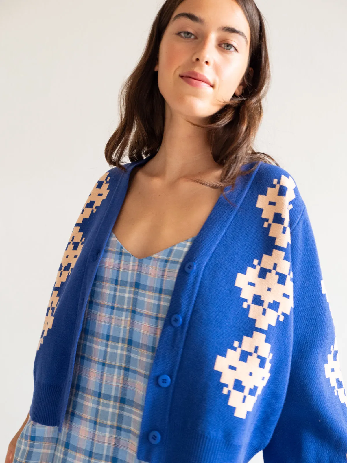 Ultramarine Jacquard Cardigan