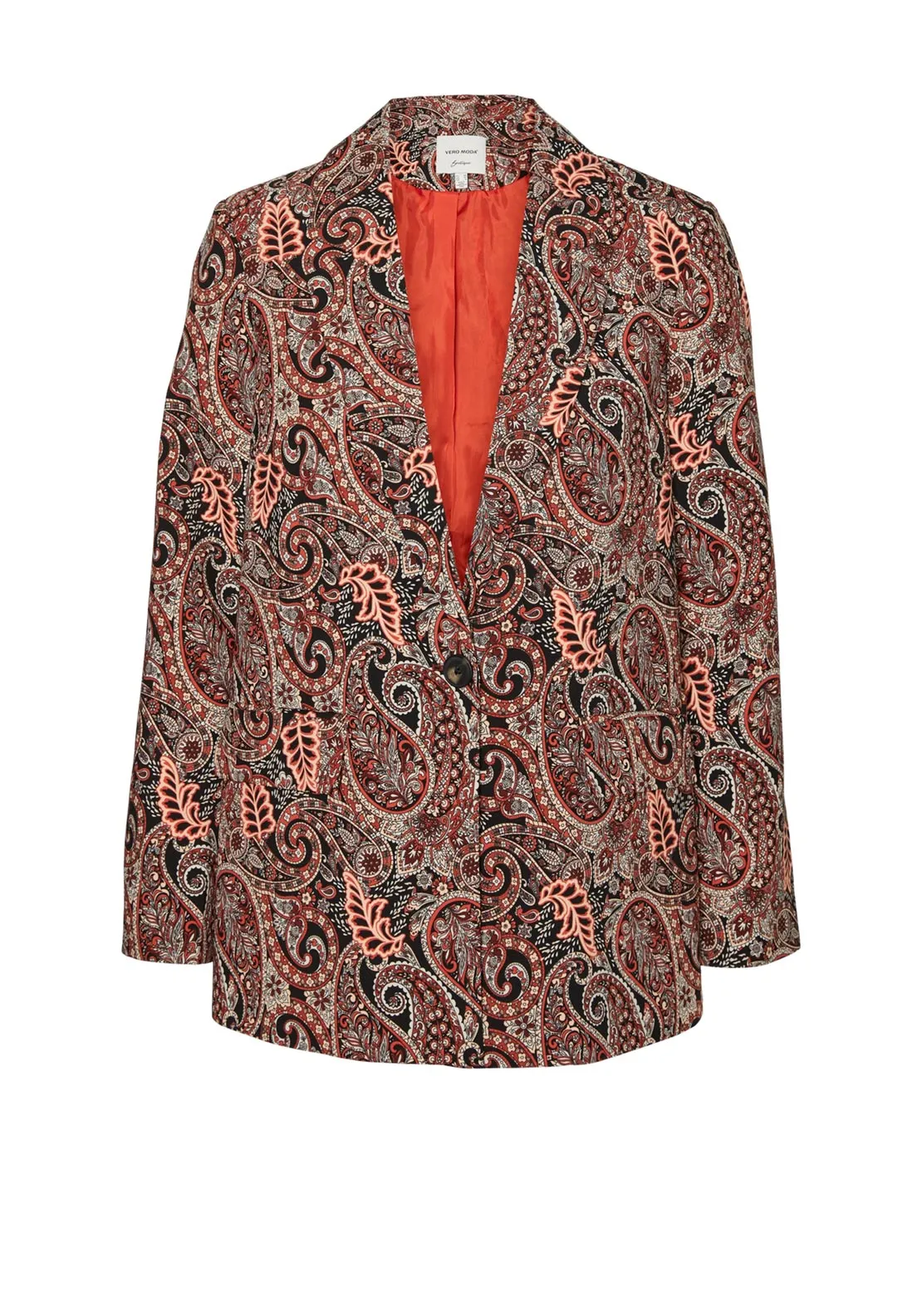 Vero Moda Paisley Print Blazer, Red Multi