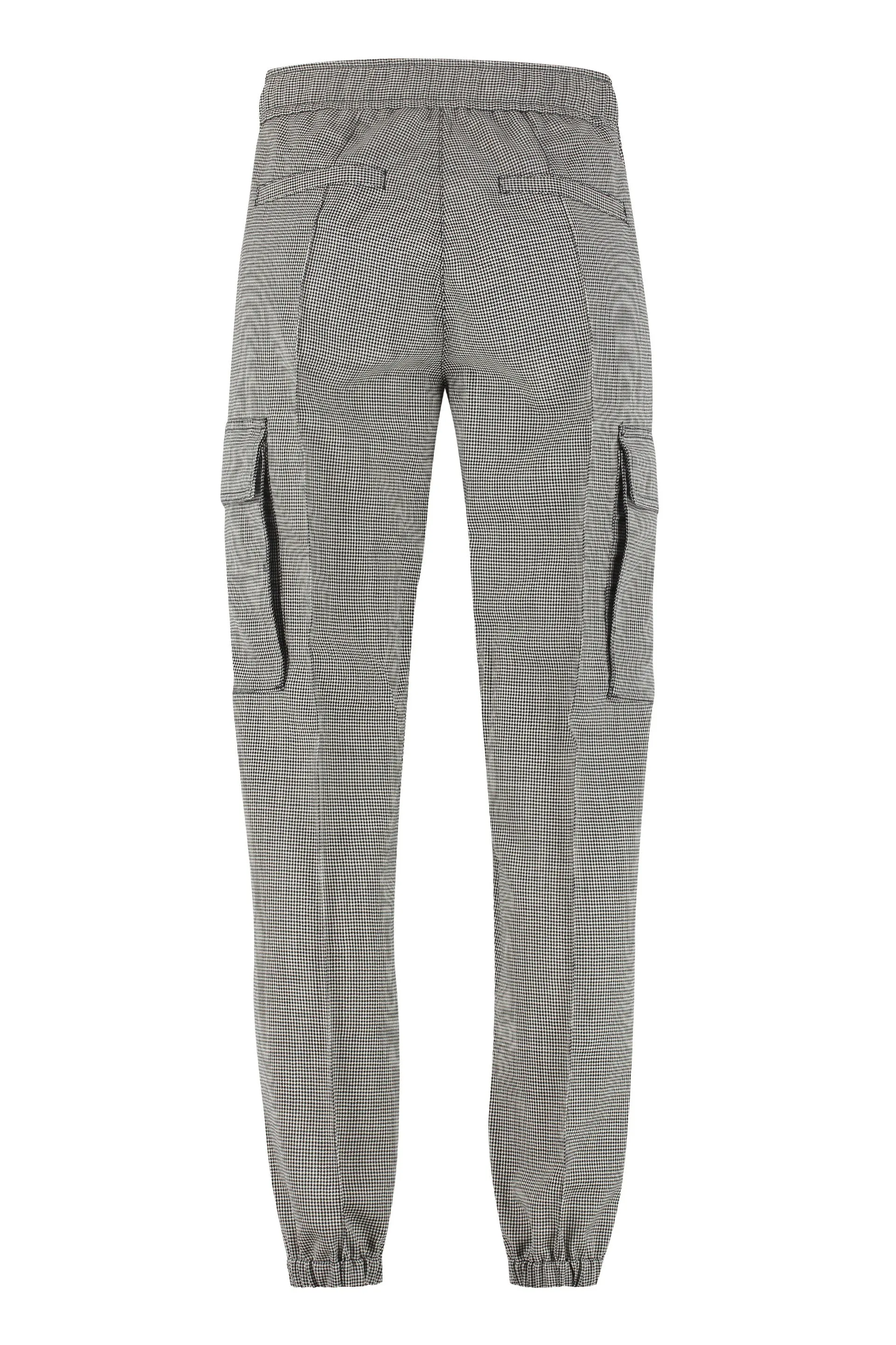 Versace cargo pants with houndstooth pattern and belt