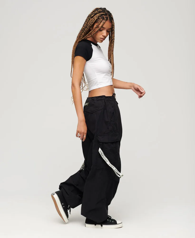 Vintage Baggy Parachute Pants | Black - Buy Now