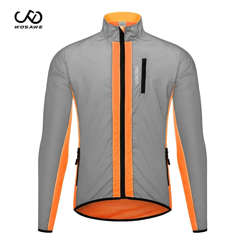 Waterproof high visibility cycling jacket for men - WOSAWE reflective vest