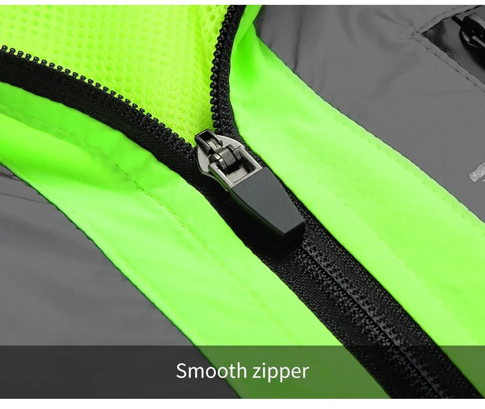 Waterproof high visibility cycling jacket for men - WOSAWE reflective vest