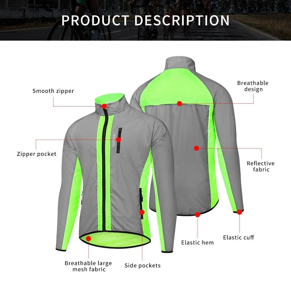 Waterproof high visibility cycling jacket for men - WOSAWE reflective vest