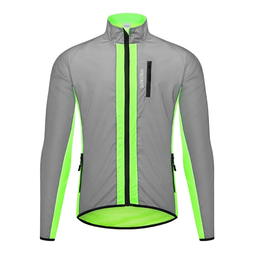 Waterproof high visibility cycling jacket for men - WOSAWE reflective vest