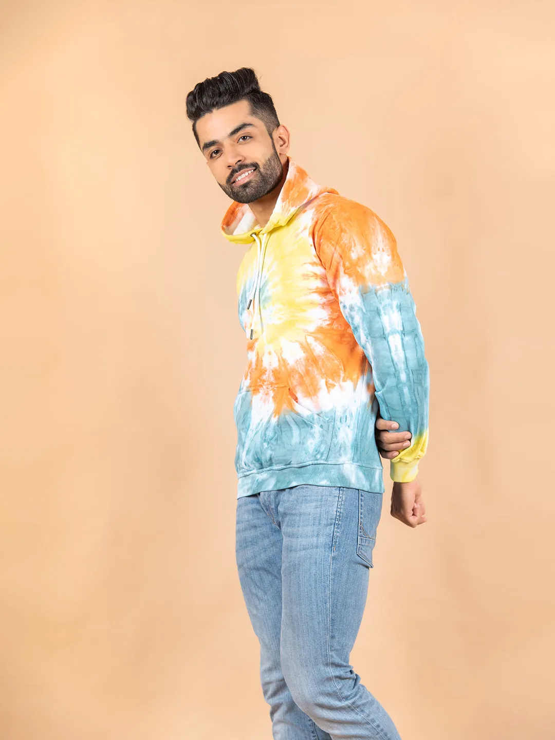 Yellow and Orange Tie and Dye Hoodie