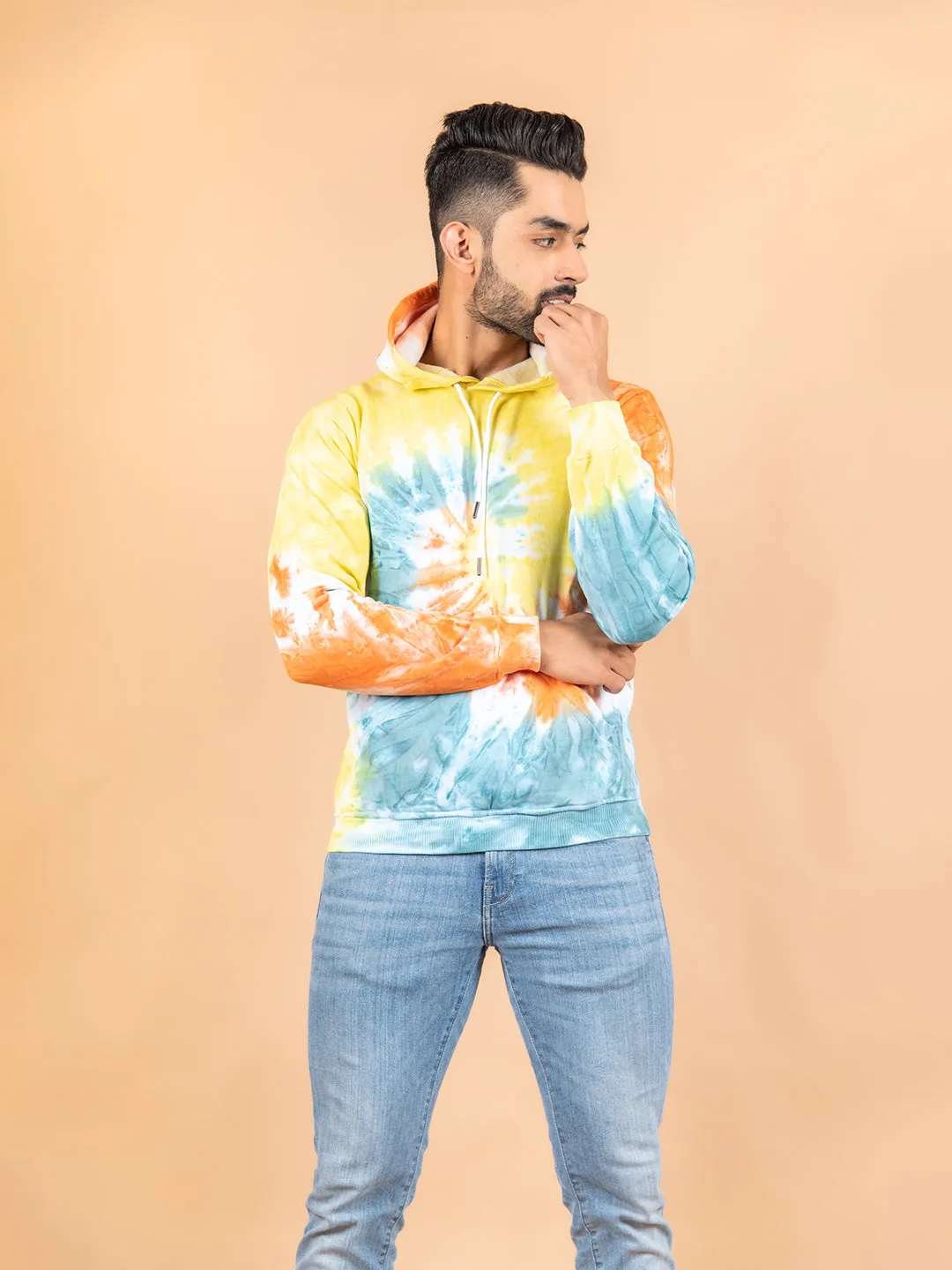 Yellow and Orange Tie and Dye Hoodie