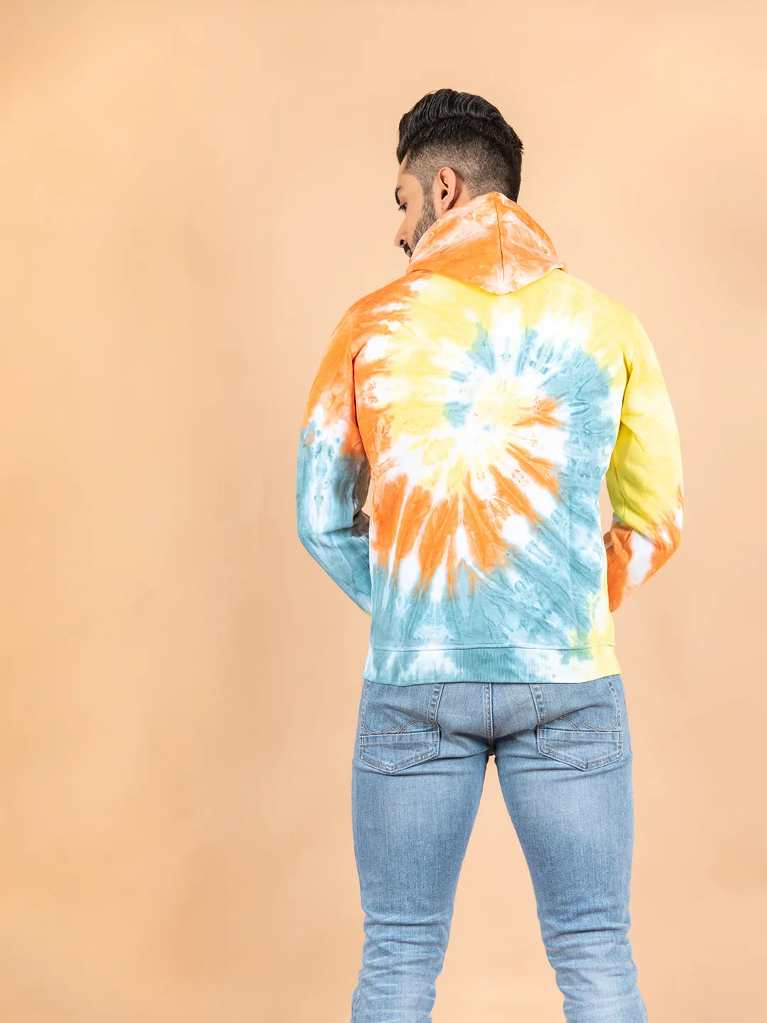 Yellow and Orange Tie and Dye Hoodie